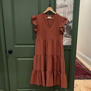 Entro Ruffle Sleeve Long Dress